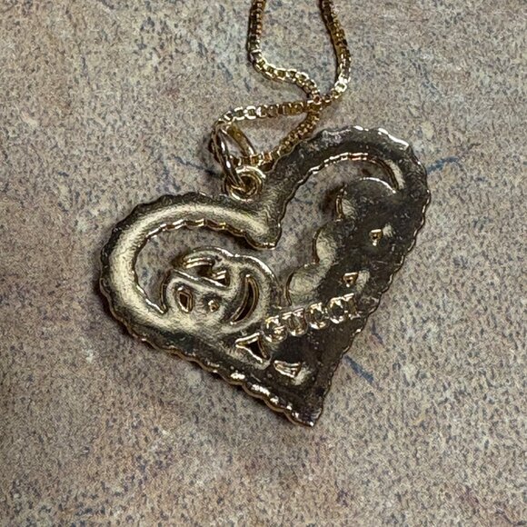 Authentic Box & Gucci Pendant Necklace Upcycled Unbranded 16" Gold Plated Chain - Picture 6 of 11